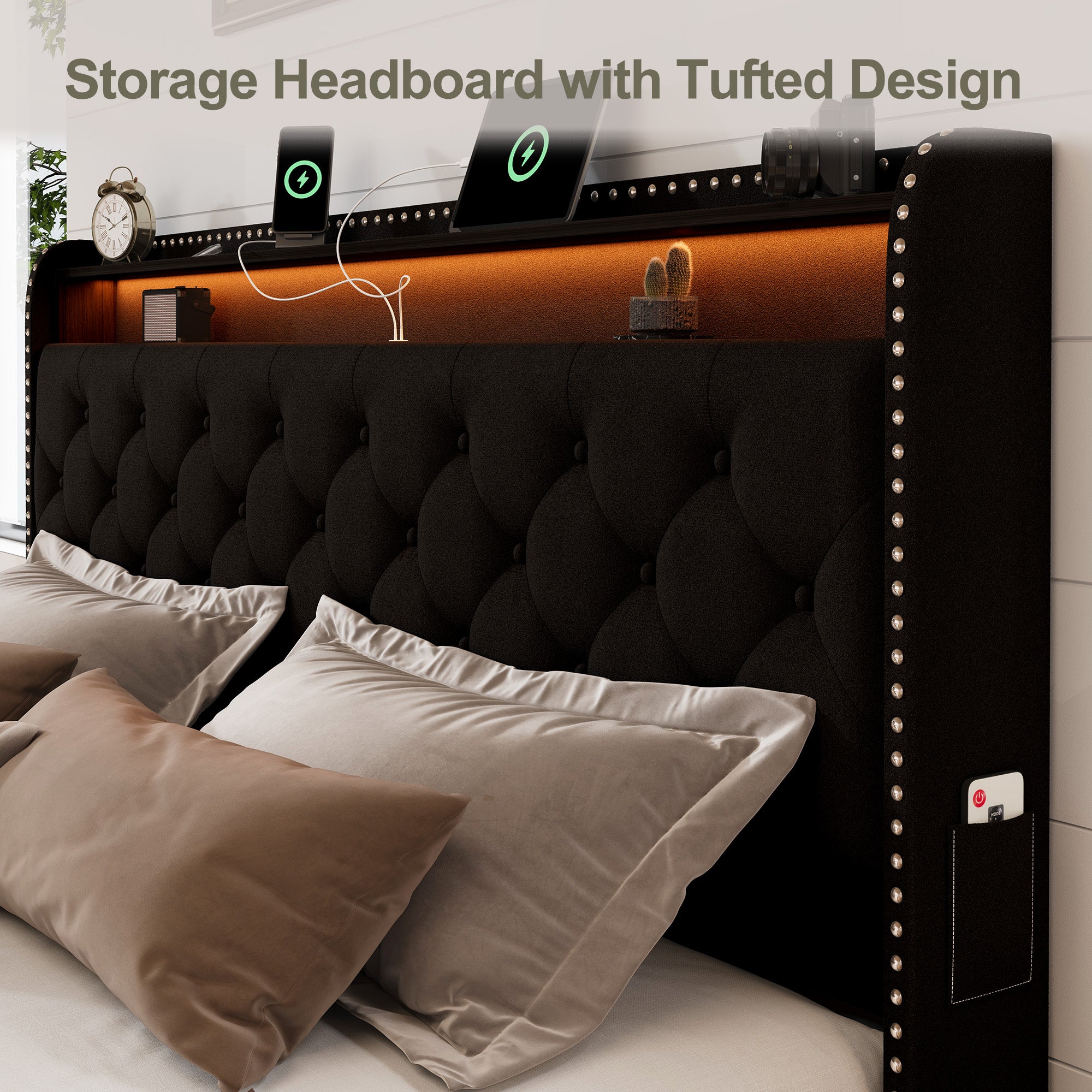 Dexon Velvet Storage Bed Frame