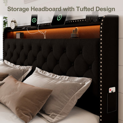 Dexon Velvet Storage Bed Frame