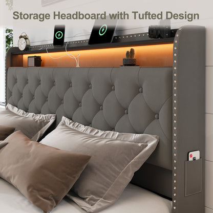 Dexon Velvet Storage Bed Frame