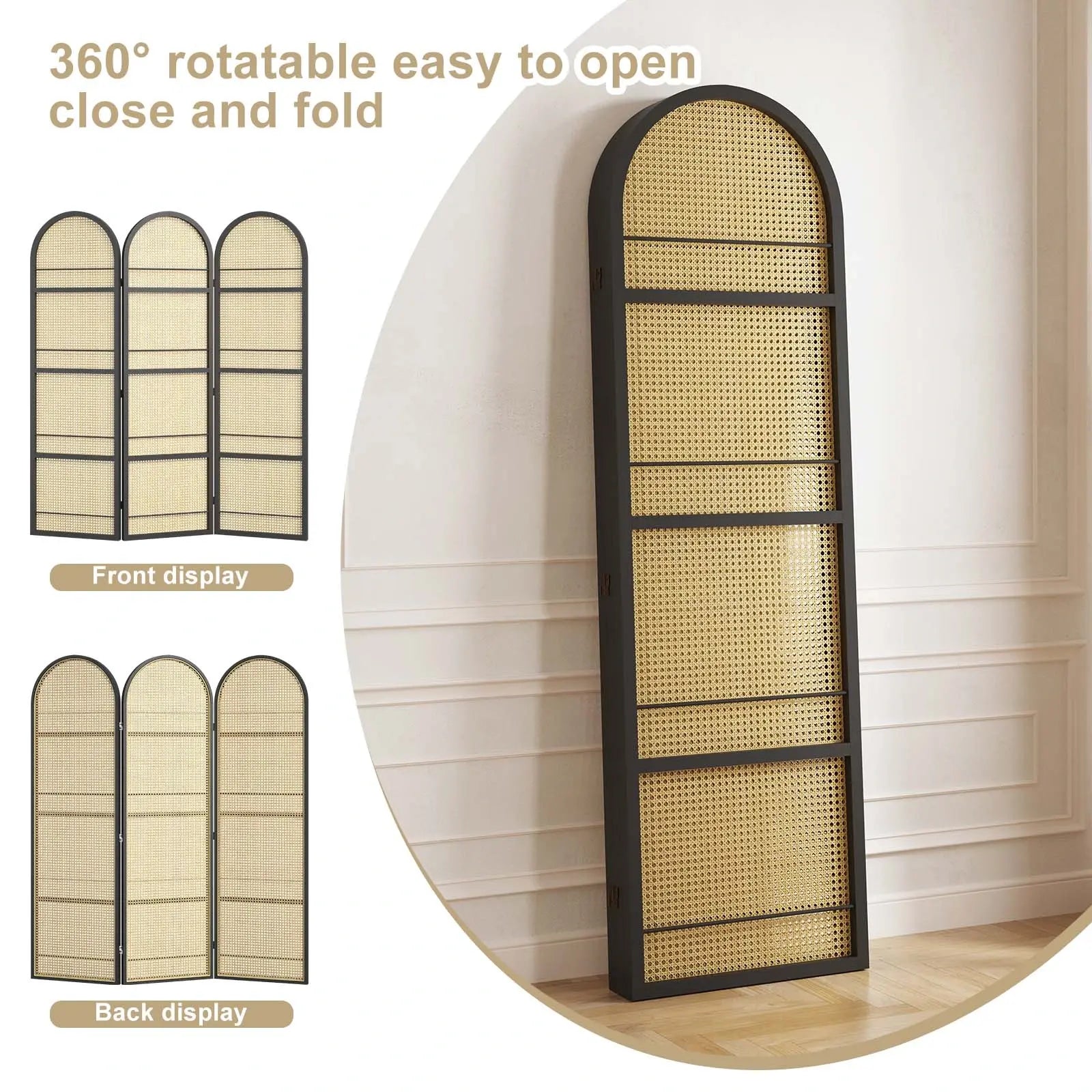 BOHO 67" Arched Folding Room Divider