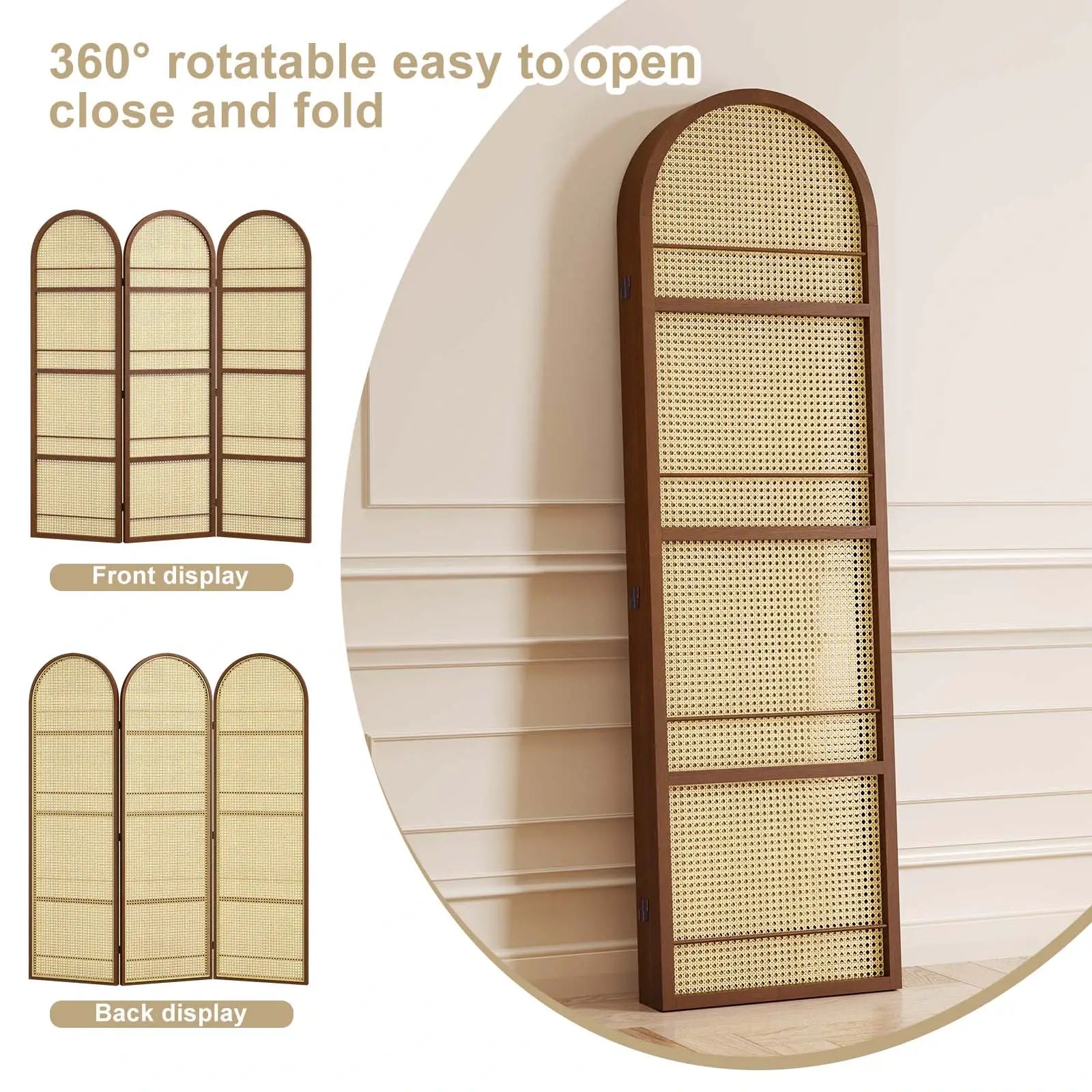 BOHO 67" Arched Folding Room Divider