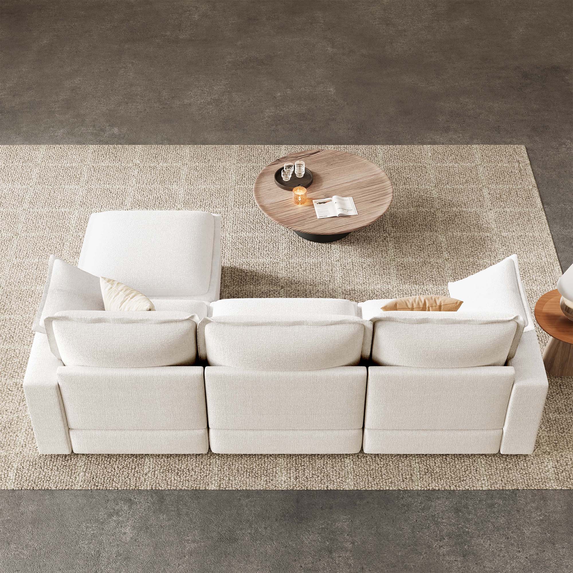Densa L Shaped Sectional Cloud Sofa | 3-4 Seater |  Spring Cushion | 97"~125"