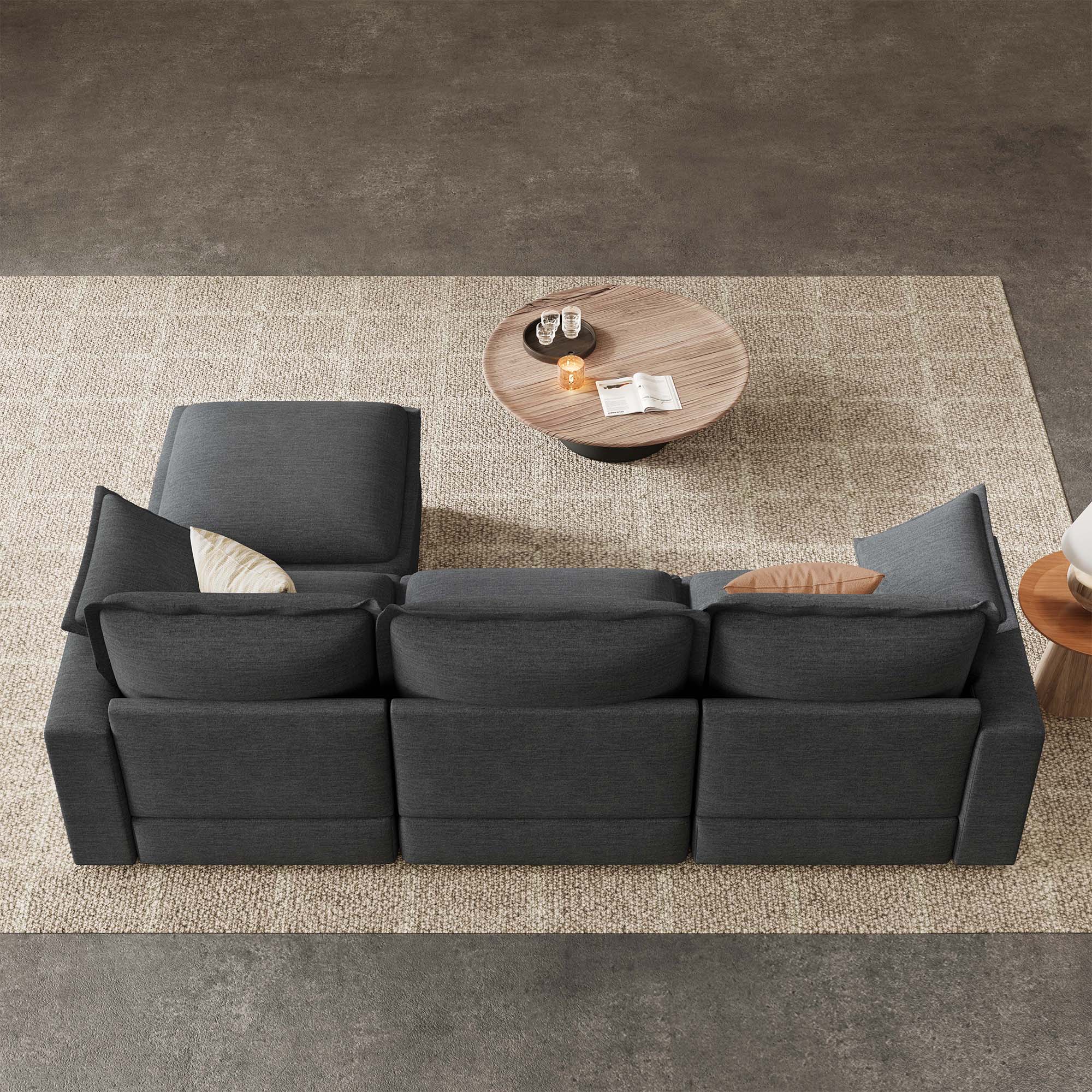 Densa L Shaped Sectional Cloud Sofa | 3-4 Seater |  Spring Cushion | 97"~125"