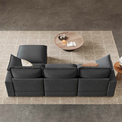 Densa L Shaped Sectional Cloud Sofa | 3-4 Seater |  Spring Cushion | 97"~125"