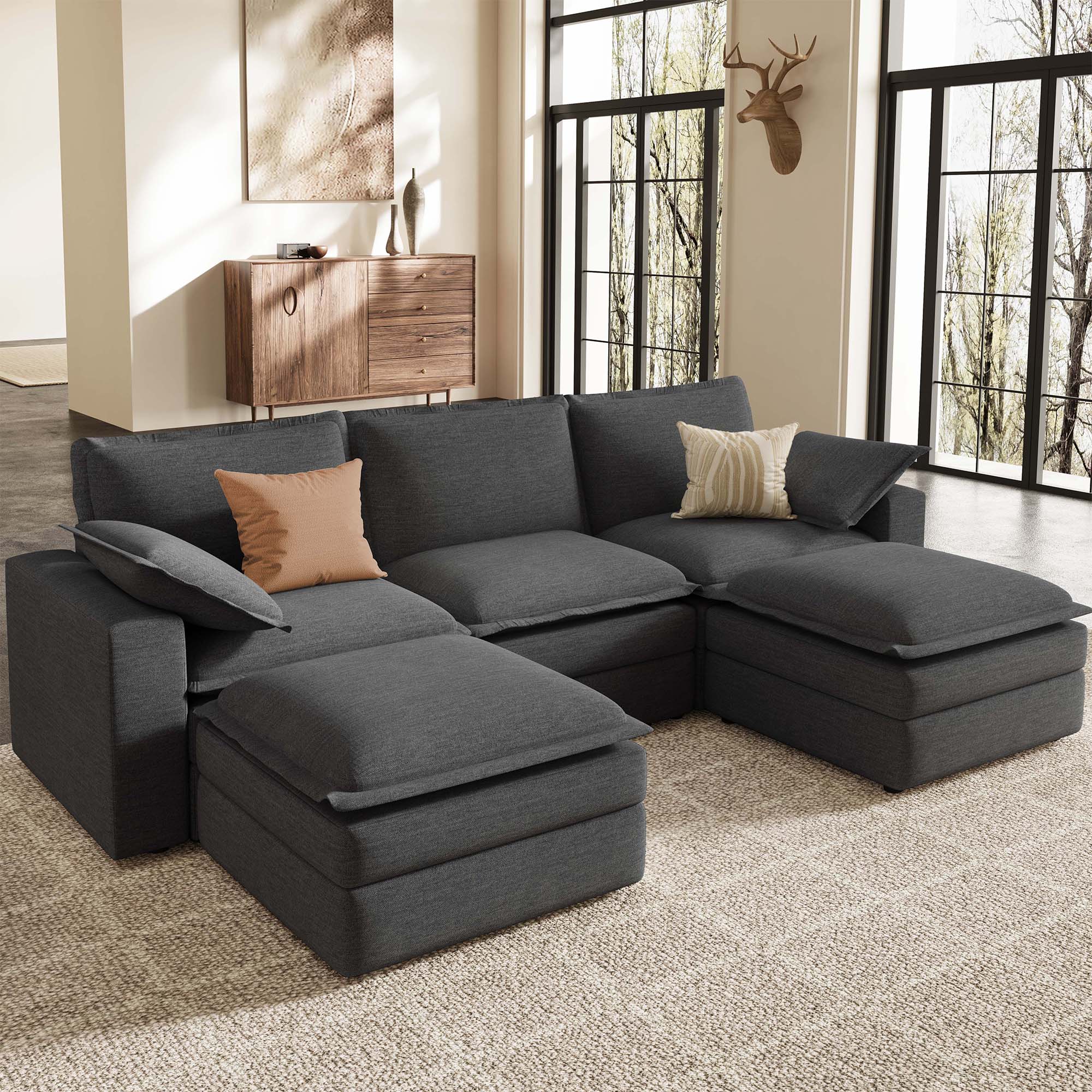 Densa Modular U-Shaped Cloud Sofa | 11
