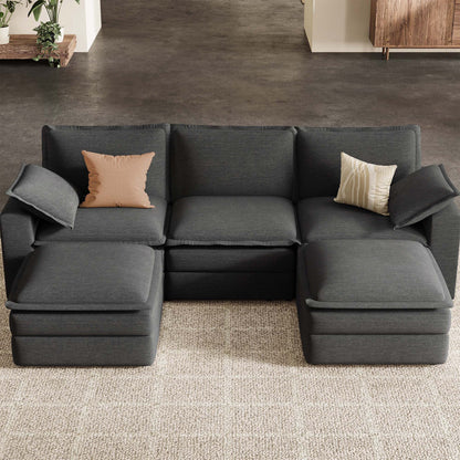 Densa U-Shaped Sectional Cloud Sofa | 3-4 Seater | Spring Cushion |97"-125"