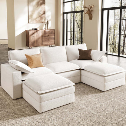 Densa U-Shaped Sectional Cloud Sofa | 3-4 Seater | Spring Cushion |97"-125"