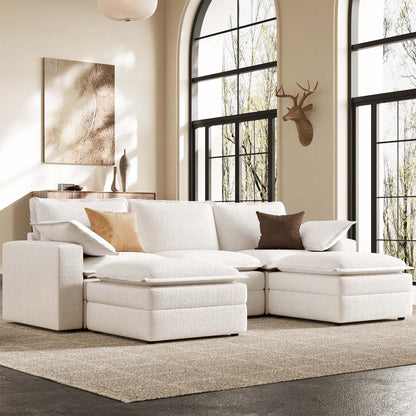 Densa U-Shaped Sectional Cloud Sofa | 3-4 Seater | Spring Cushion |97"-125"