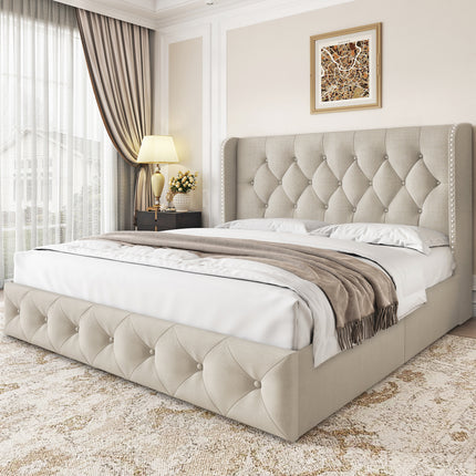 queen bed frame with storage