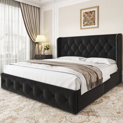 queen bed with under storage