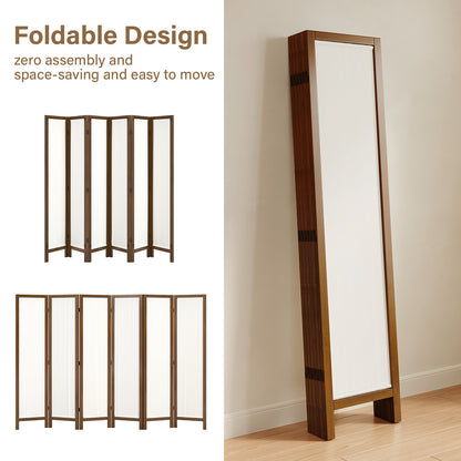 Talen  67" Washable Fabric Wooden Room Divider