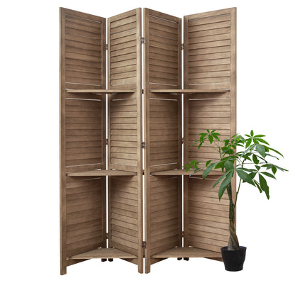 SYLO 5.6ft Folding Wood Room Divider with Shelves