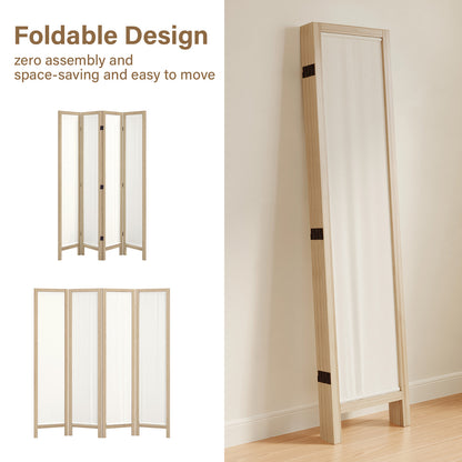 Talen  67" Washable Fabric Wooden Room Divider