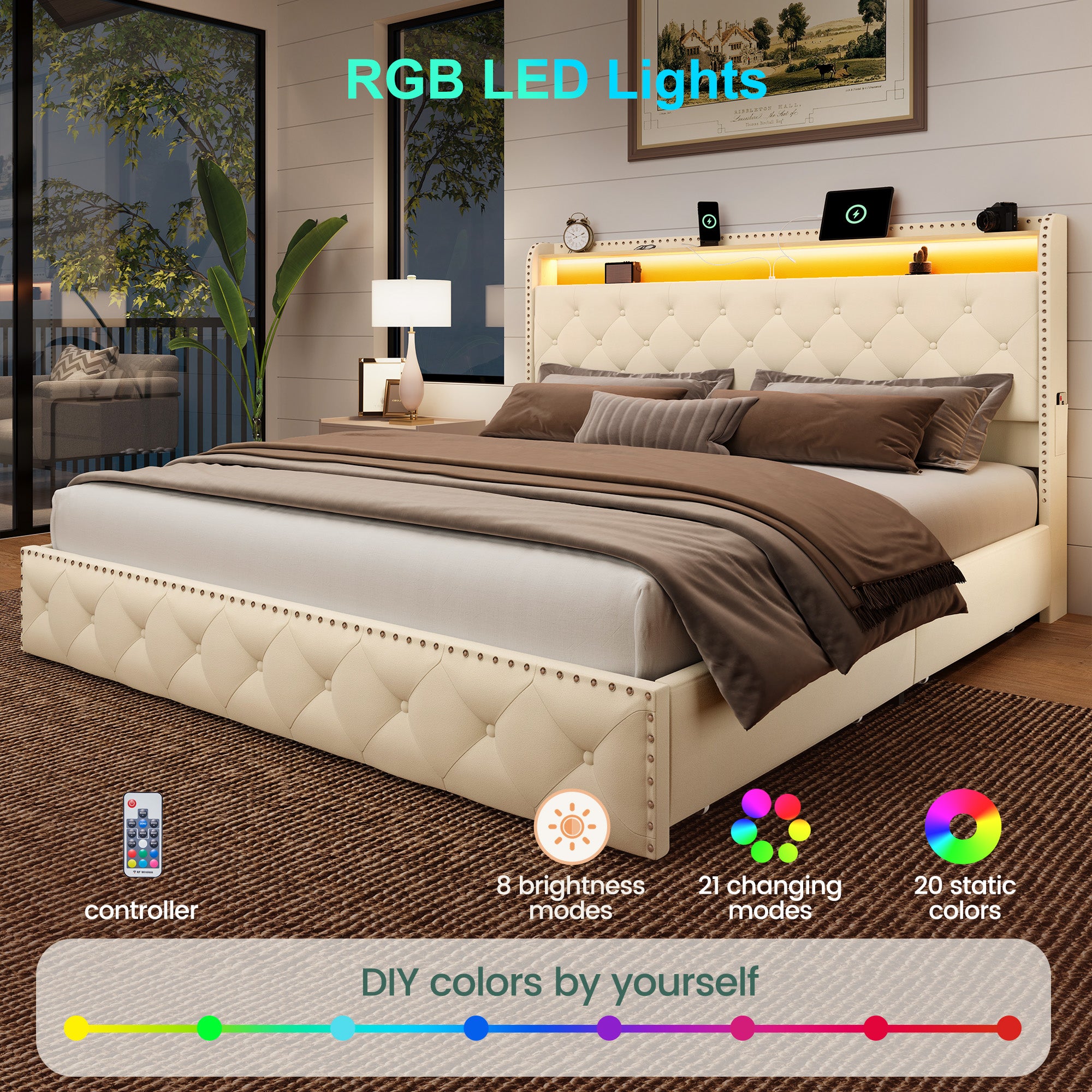 Dexon Velvet Storage Bed Frame