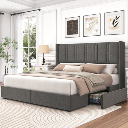 full size platform bed with drawers