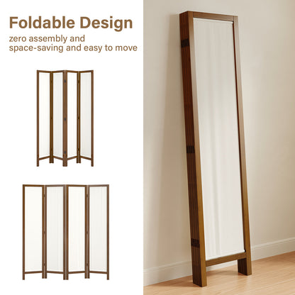 Talen  67" Washable Fabric Wooden Room Divider