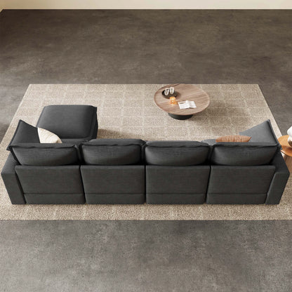Densa L Shaped Sectional Cloud Sofa | 3-4 Seater |  Spring Cushion | 97"~125"