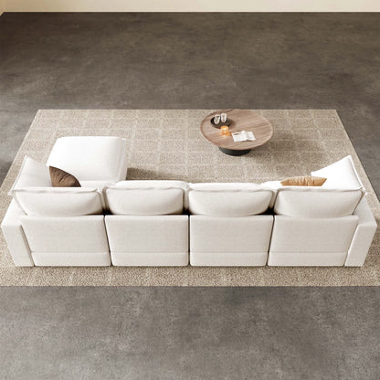 Densa L Shaped Sectional Cloud Sofa | 3-4 Seater |  Spring Cushion | 97"~125"