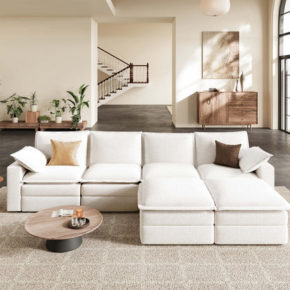 Densa U-Shaped Sectional Cloud Sofa | 3-4 Seater | Spring Cushion |97"-125"