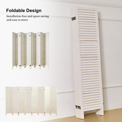 Classic 67" Louvered Wooden Room Divider