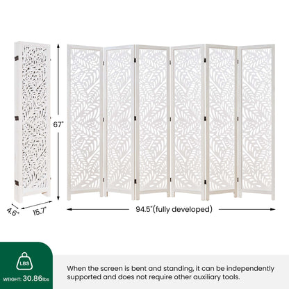 Sora 67" Solid Wood Room Divider