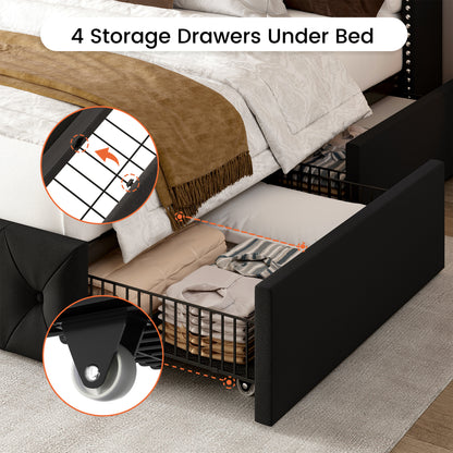 Korall Upholstered Bed Frame with Storage