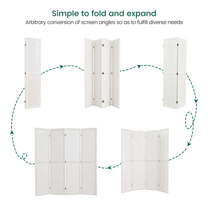 HOVA 66.8" Wooden Pegboard Room Divider