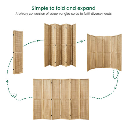 HOVA 66.8" Wooden Pegboard Room Divider