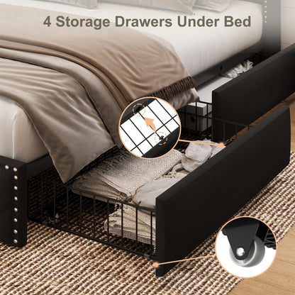 Dexon Velvet Storage Bed Frame