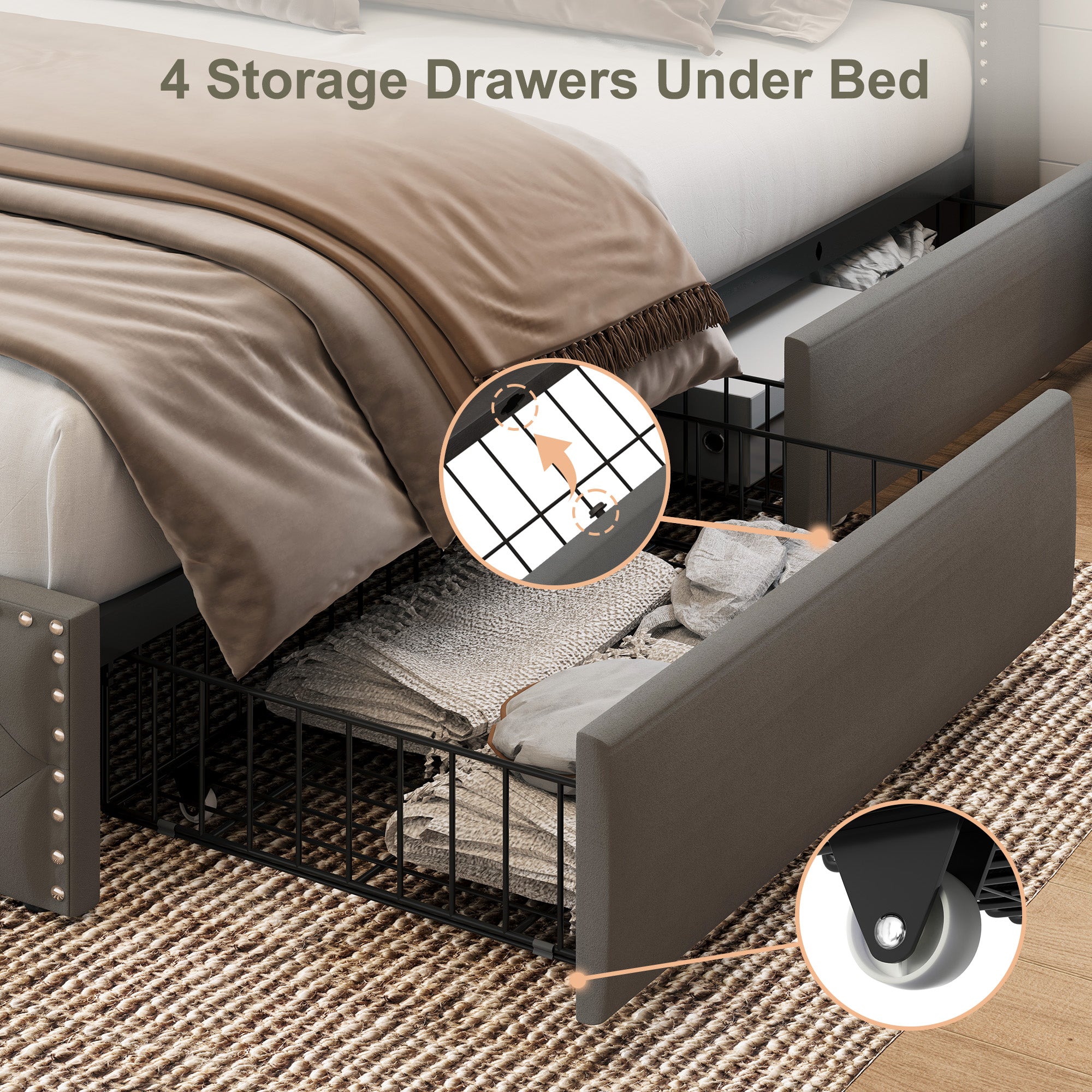 Dexon Velvet Storage Bed Frame