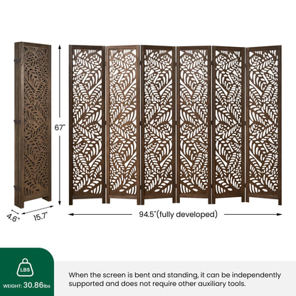 Sora 67" Solid Wood Room Divider