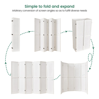 HOVA 66.8" Wooden Pegboard Room Divider