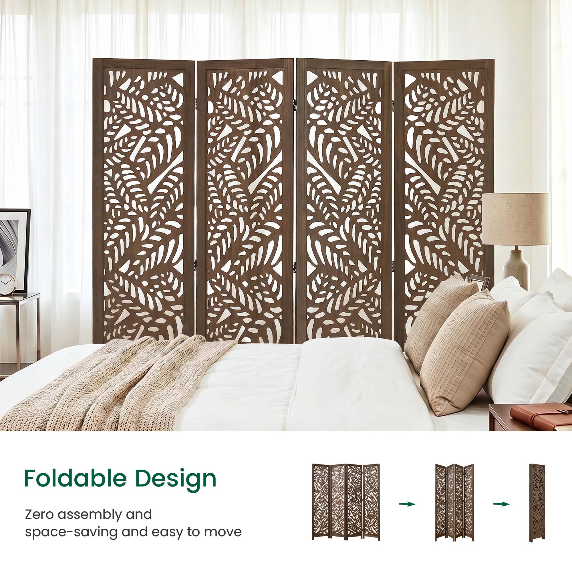 Sora 67" Solid Wood Room Divider