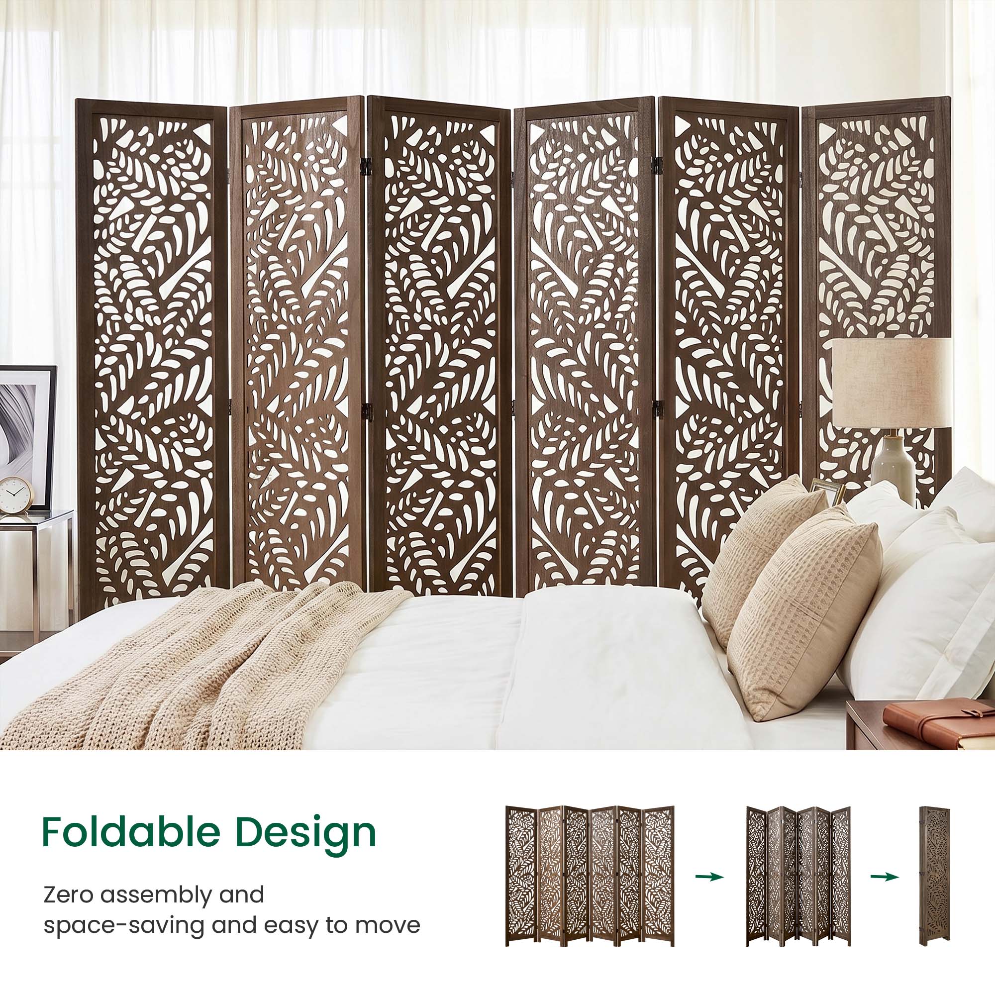 Sora 67" Solid Wood Room Divider