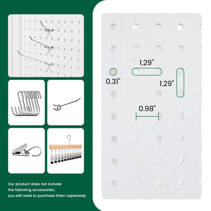 HOVA 66.8" Wooden Pegboard Room Divider