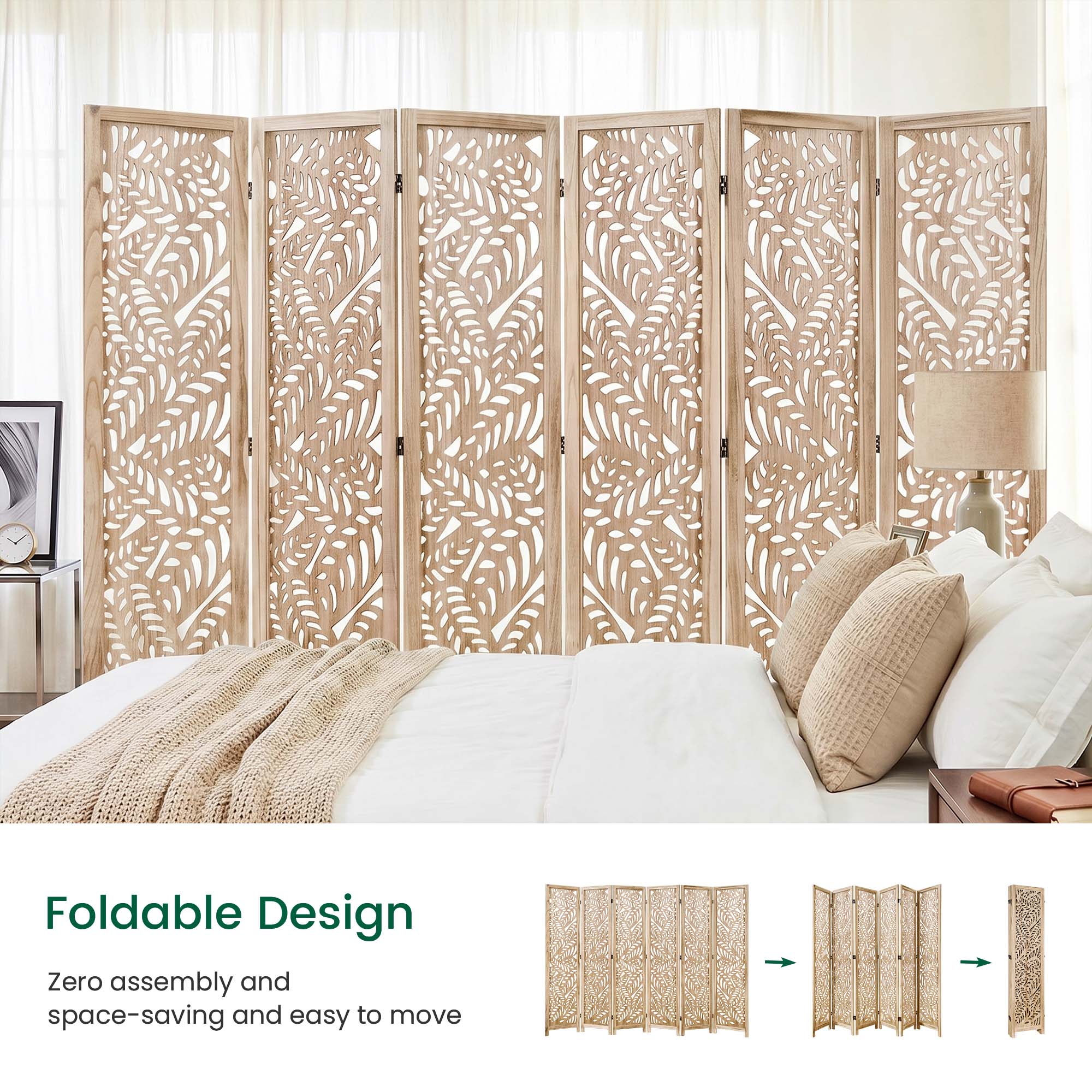 Sora 67" Solid Wood Room Divider