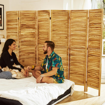 Classic 67" Louvered Wooden Room Divider