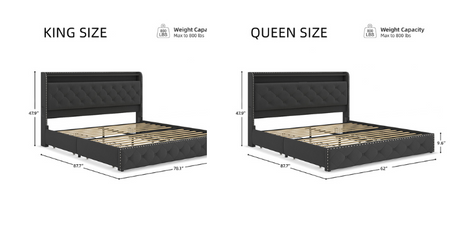 bed frame with storage drawers