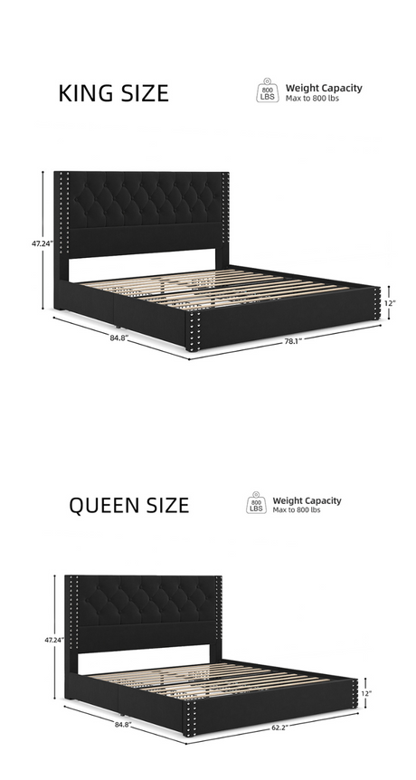  bedframe with drawers