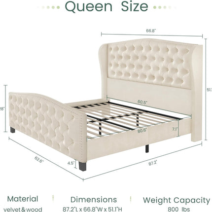 wingback bed with storage