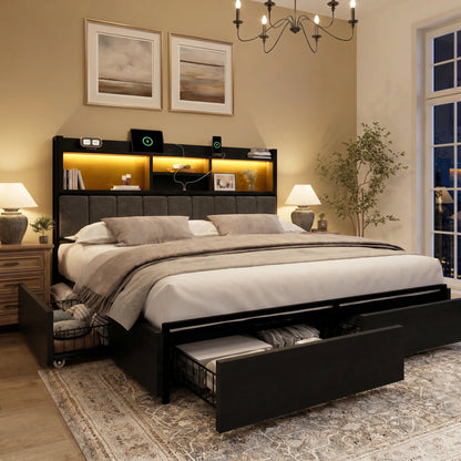 Softo Storage Bookcase Bed Frame