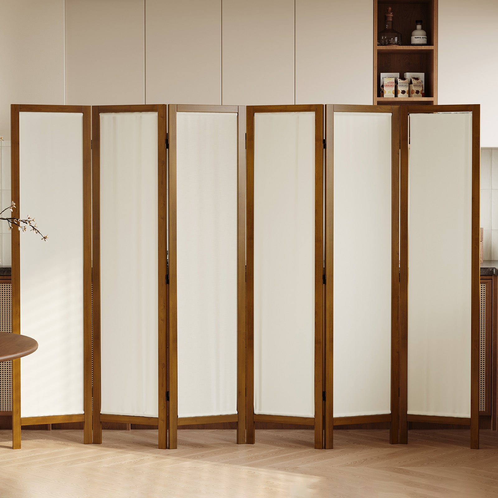 Talen  67" Washable Fabric Wooden Room Divider