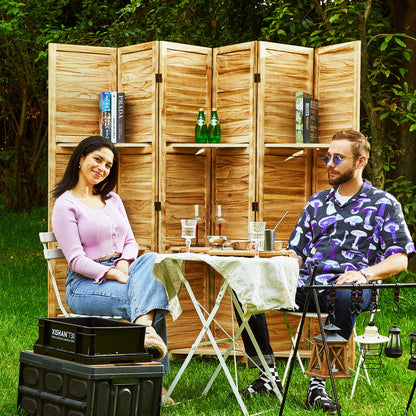 SYLO 5.6ft Folding Wood Room Divider with Shelves