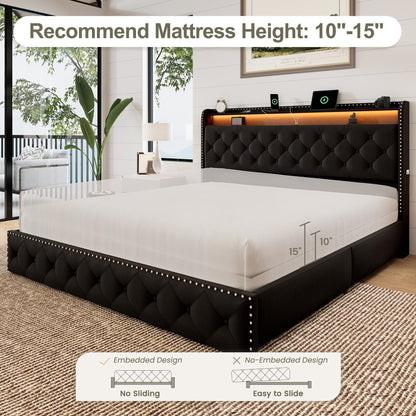 Dexon Velvet Storage Bed Frame