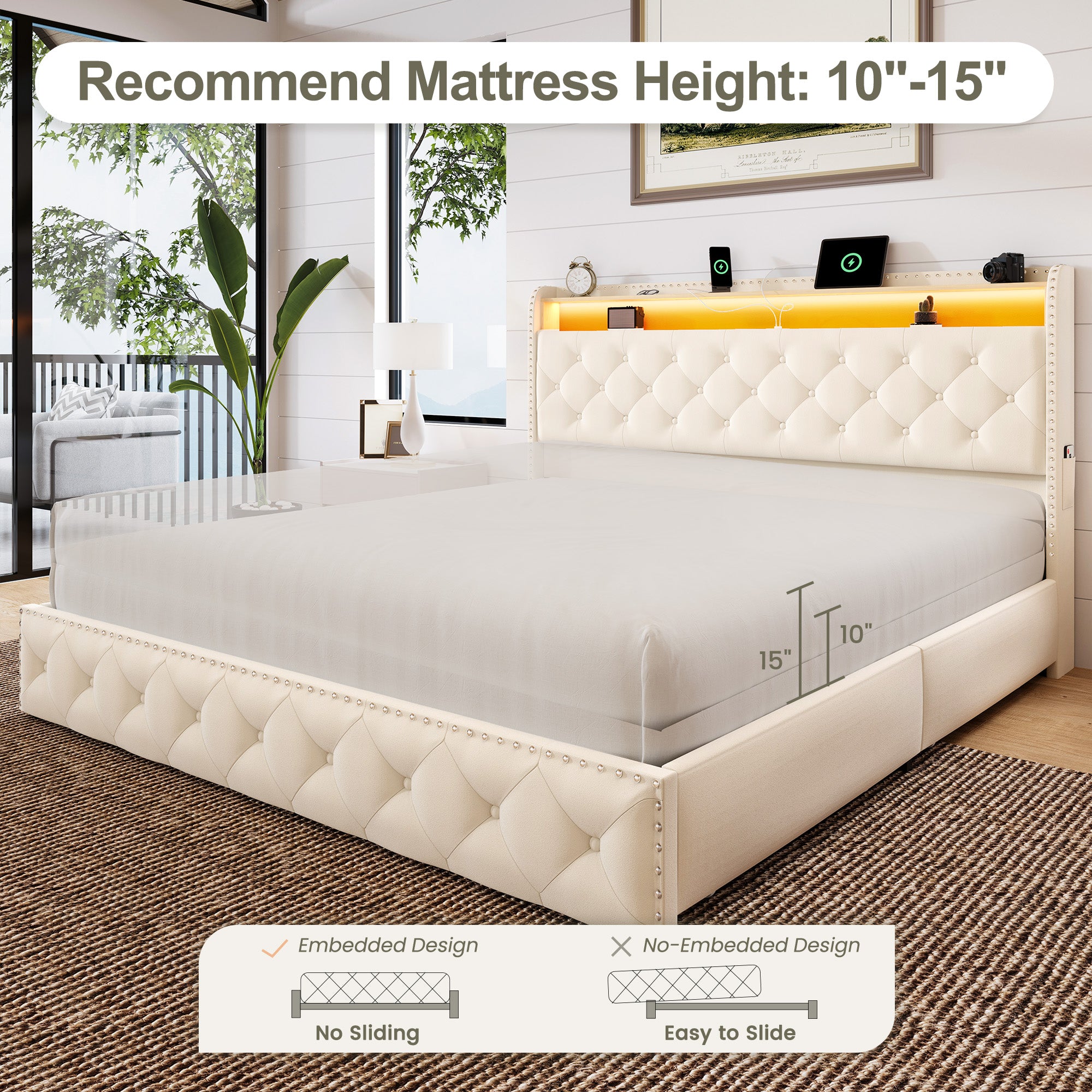Dexon Velvet Storage Bed Frame