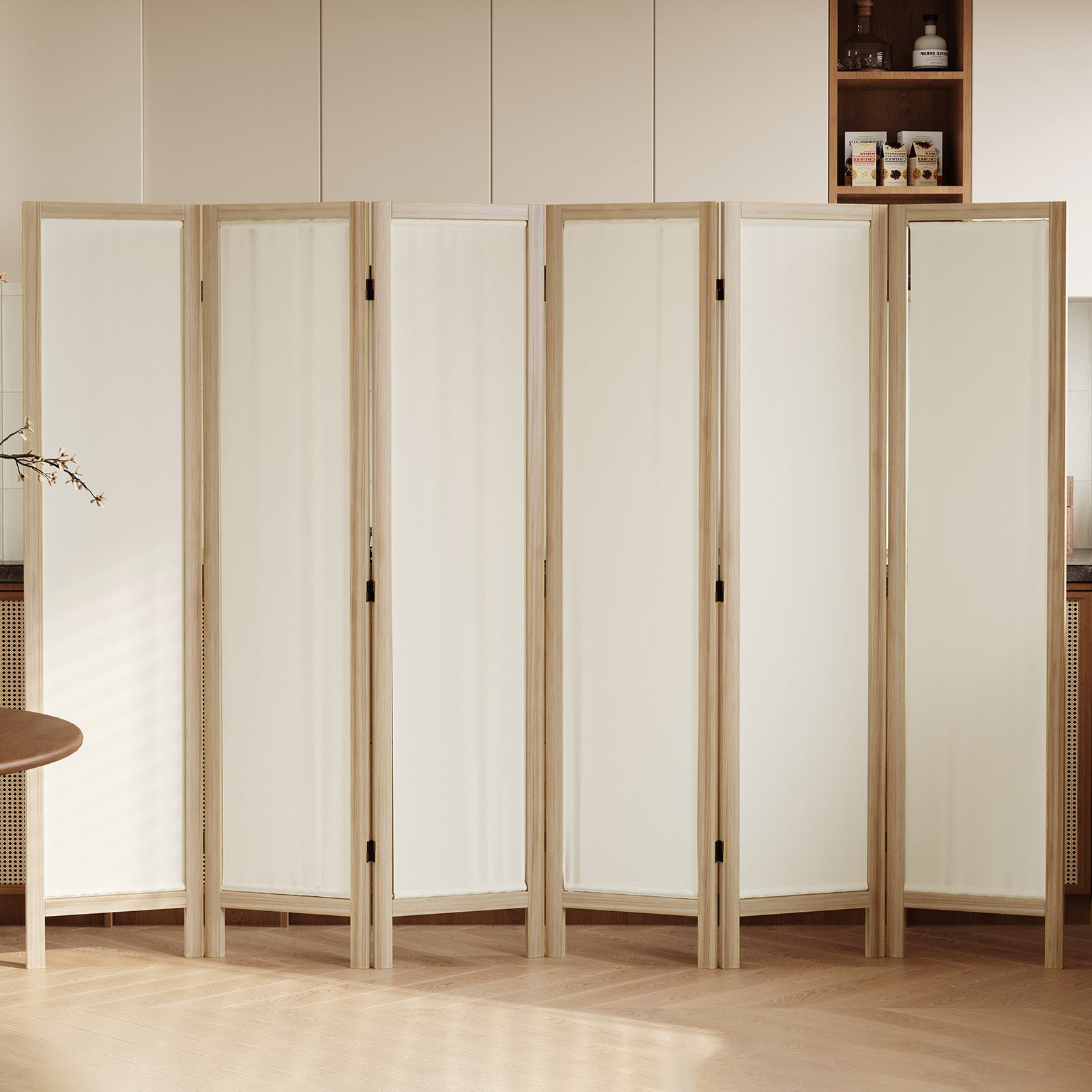 Talen  67" Washable Fabric Wooden Room Divider