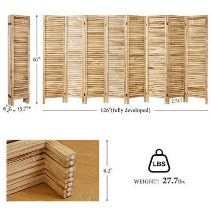 Classic 67" Louvered Wooden Room Divider