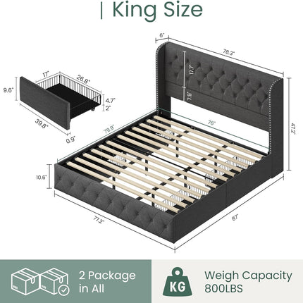 king size platform bed with storage