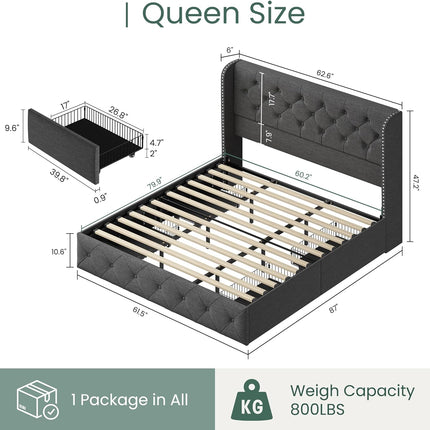 queen size bed with storage