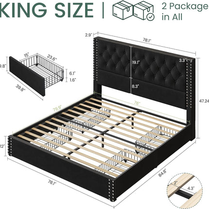 king sized platform bed frame